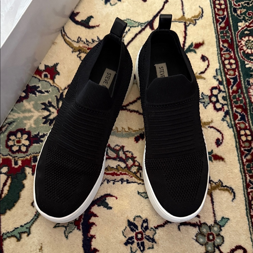 Steve Madden Black Knit Slip-On Sneakers
